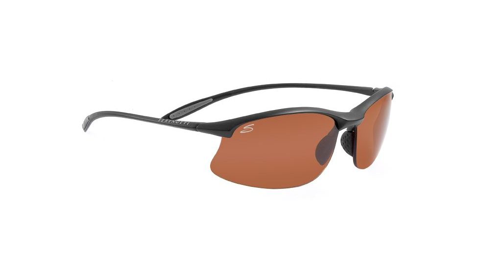 Serengeti Maestrale Single Vision Prescription Sunglasses, Satin Black Frame, 7356SV