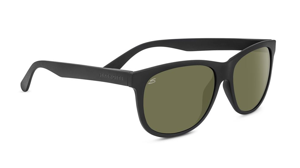 Serengeti Ostuni Sunglasses,Satin Black Frame,Polarized 555nm Round Lens 8360