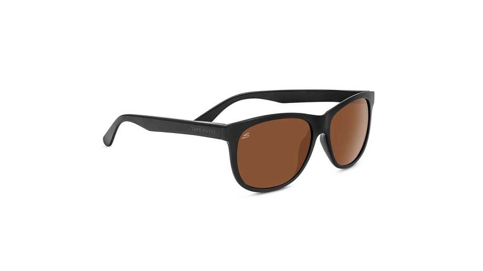 Serengeti Ostuni Sunglasses, Shiny Black, Polarized Drivers 8359