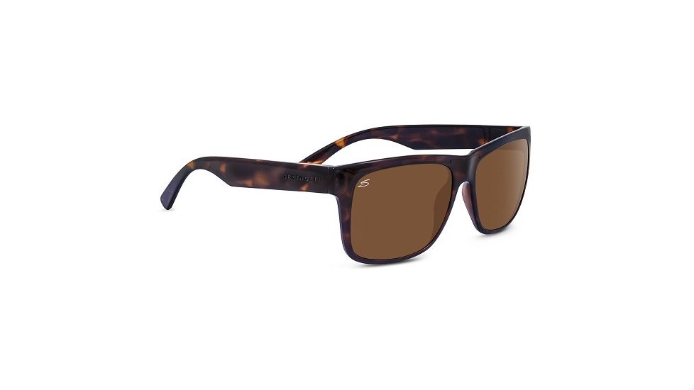 Serengeti Positano Single Vision Prescription Sunglasses, Shiny Dark Tortoise Frame, 8371SV