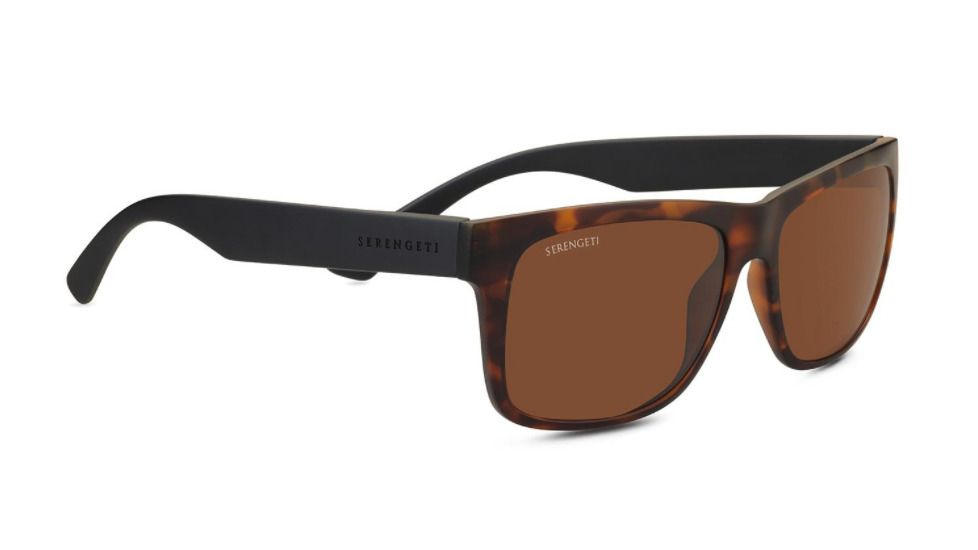 Serengeti Positano Single Vision Prescription Sunglasses, Satin Tortoise / Satin Black Frame, Polarized, Photochromic, 8693SV