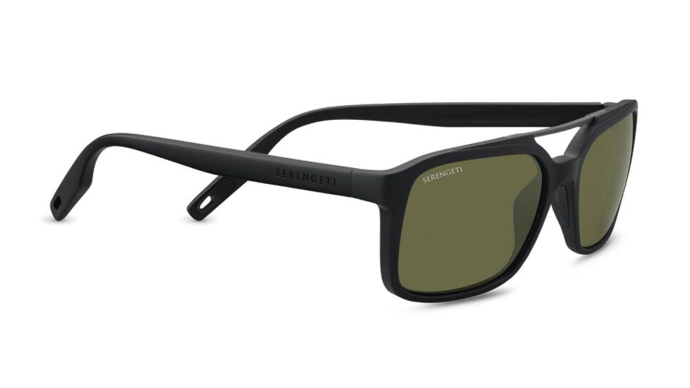 Serengeti Renzo Single Vision Prescription Sunglasses, Satin Black / Satin Dark Gunmetal Frame, Polarized, Photochromic, 8621SV