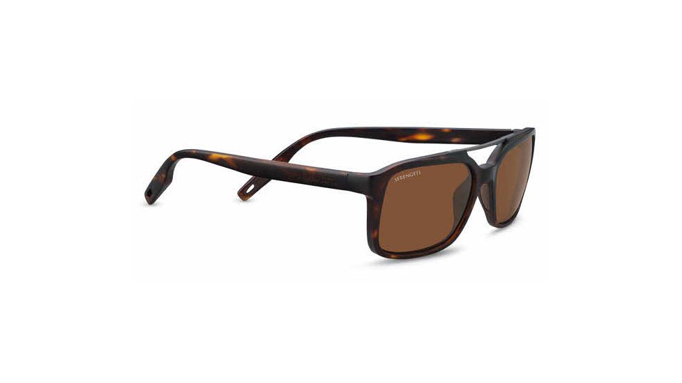 Serengeti Renzo Single Vision Prescription Sunglasses, Satin Tortoise/Satin Dark Gunmetal Frame, 8627SV