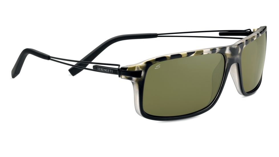 Serengeti Rivoli Sunglasses - Satin Black Tortoise Frame and Polarized 555nm Lens 7766