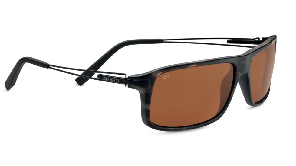 Serengeti Rivoli Sunglasses - Satin Brown/Black Tortoise Frame and Polarized Drivers Lens 7768