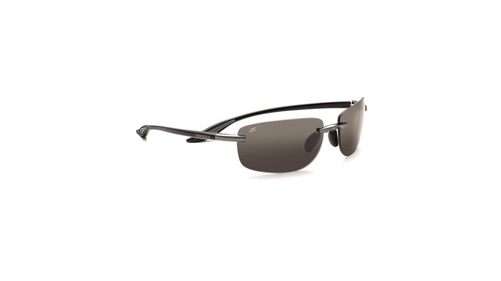 Serengeti Rololare Single Vision Prescription Sunglasses, Shiny Black Frame-7477SV