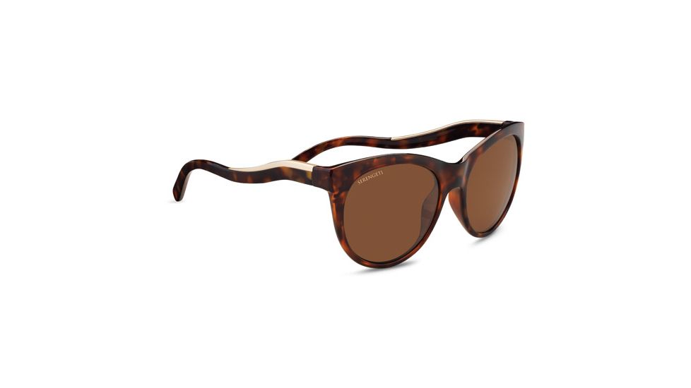 Serengeti Valentina, Polarized Drivers   , Round/Cat-Eye, Female, Shiny Red Moss Tortoise/Satin Champagne Gold, Medium 8568