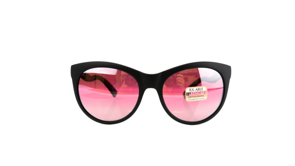 Serengeti Valentina, Polarized Sedona Bi mirror, Round/Cat-Eye, Female, Satin Black/Satin Silver, Medium, 8570