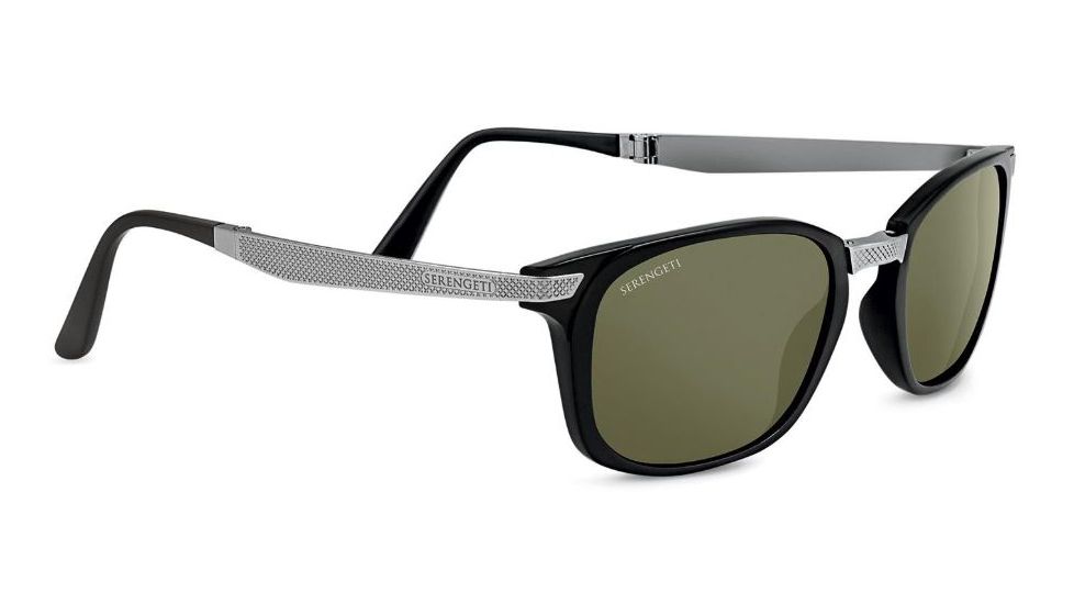 Serengeti Volare Single Vision Prescription Sunglasses, Satin Black/Satin Light Gunmetal Frame, 8495SV