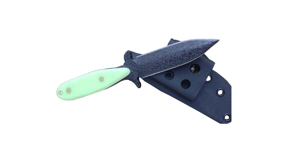Shadow Tech 8in. Dagger, Moonglow G-10 Handle,Black Blade,Plain,w/Sheath, NO STSDBPMG