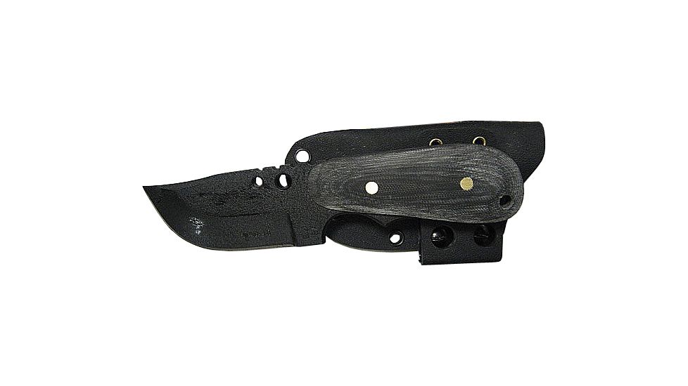 Shadow Tech Back Up XL, Tan G-10 Handle, Black Blade, Plain, w/Sheath, NO STXLBOBPBTT