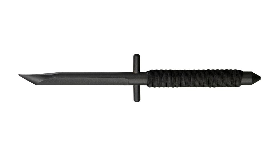 Shadow Tech Scorpion Fixed Knife, black finish O1 tool steel cylindrical blade, Black paracord wrapped handle STK015