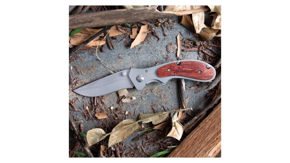 Sheffield Boreal 3 in Folding Pocket Knife w/ Polished Hardwood Handle, 12705