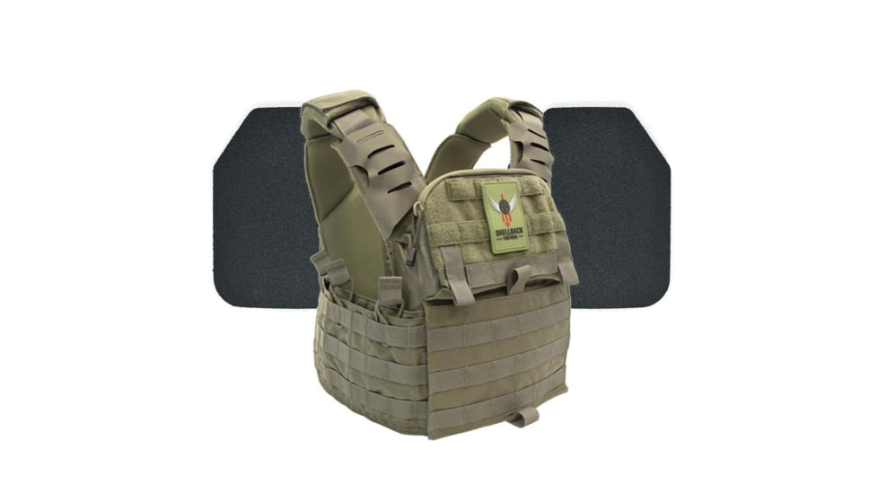 Shellback Tactical Banshee Elite 2.0 Body Armor Kit with Level III+ Model P5mmSAO Armor Plates, Ranger Green, One Size, SBT-BANELT-P5MM-RG