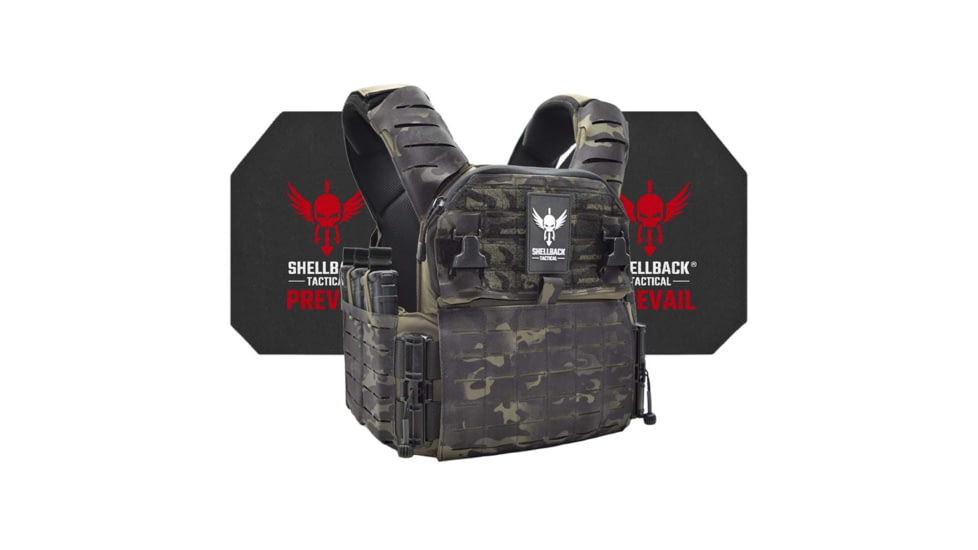 Shellback Tactical Banshee Elite 3.0 Active Shooter Kit with Level IV Model 4S17 Armor Plates, Multicam Black, L/XL, SBT-BANELT3-4S17-RGMB-LXL