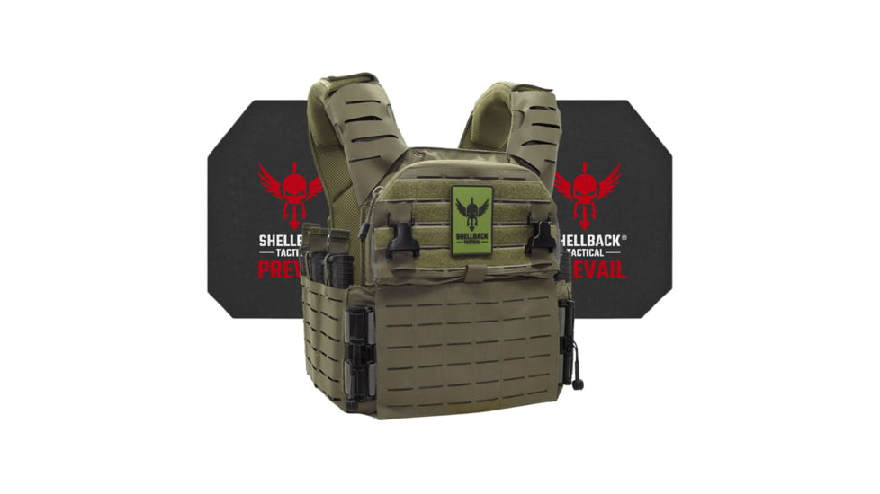 Shellback Tactical Banshee Elite 3.0 Active Shooter Kit with Level IV Model 4S17 Armor Plates, Ranger Green, L/XL, SBT-BANELT3-4S17-RG-LXL