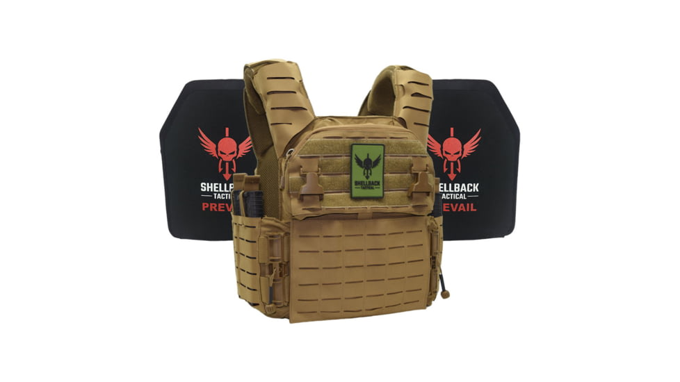 Shellback Tactical Banshee Elite 3.0 Lightweight Level III Armor System, SAPI Cut, Single Curved, 10x12in, Coyote, 2XL/3XL, SBT-BANELT3-LON-III-P-CT-2X3X