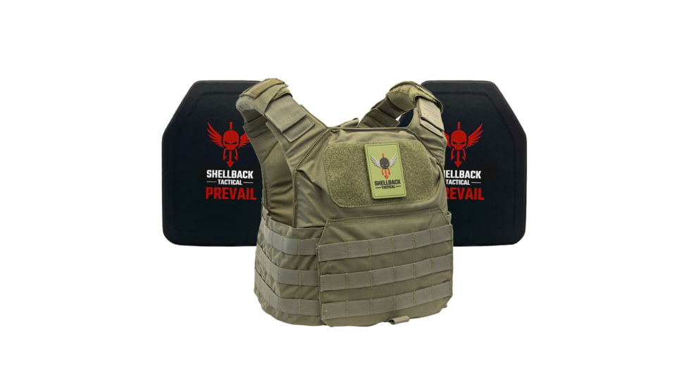 Shellback Tactical Patriot Lightweight Level IV Ceramic Plates Armor Kit, Ranger Green, One Size, GSA-PATPC-4SICMH-RG