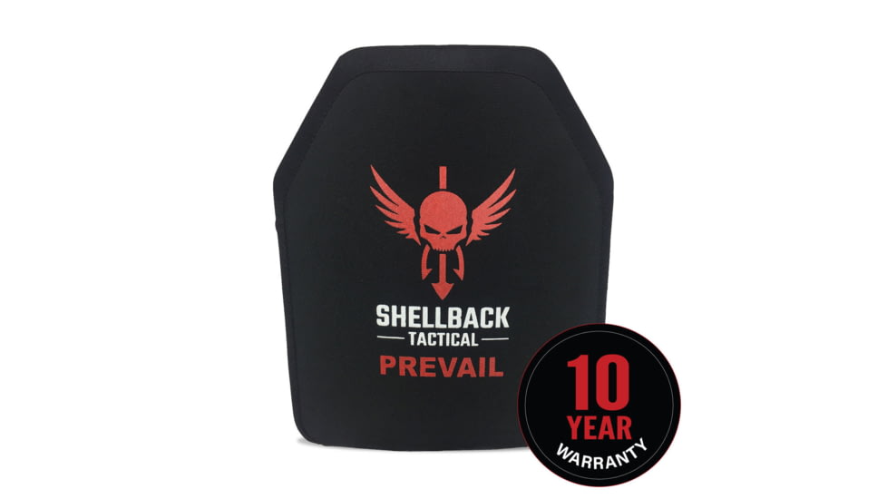 Shellback Tactical Prevail Series 1155 Level IV Single Curve 10 x 12 Hard Armor Plate, Black, 10 x 12, SBT-1155-BK