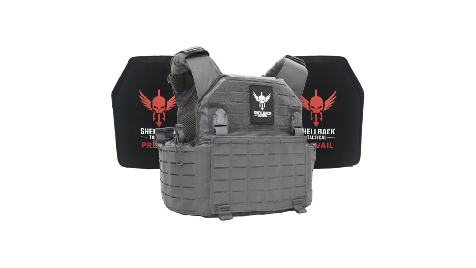 Shellback Tactical Rampage 2.0 Active Shooter Kit with Two Level IV 1155 Plates, Wolf Grey, One Size, SBT-9031-1155-WG