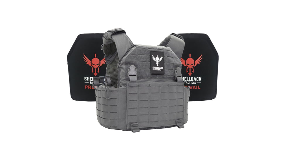 Shellback Tactical Rampage 2.0 Active Shooter Kit with Two Level IV 1155 Plates, Wolf Grey, One Size, SBT-9031-1155-WG