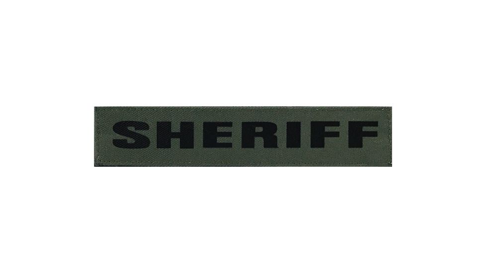 Shellback Tactical Sheriff ID Placard, Hook Back, 1 x 5in?h, Black on Olive, One Size Fits Most SBT-X213231A-SH-BO