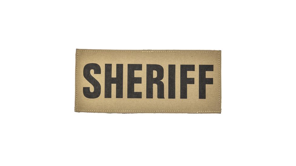 Shellback Tactical Sheriff ID Placard, Hook Back, 2 x 5in?h, Black on Coyote, One Size Fits Most SBT-X213230-SH-BC