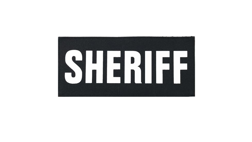 Shellback Tactical Sheriff ID Placard, Hook Back, 2 x 5in?h, White on Black, One Size Fits Most SBT-X213230-SH-WB