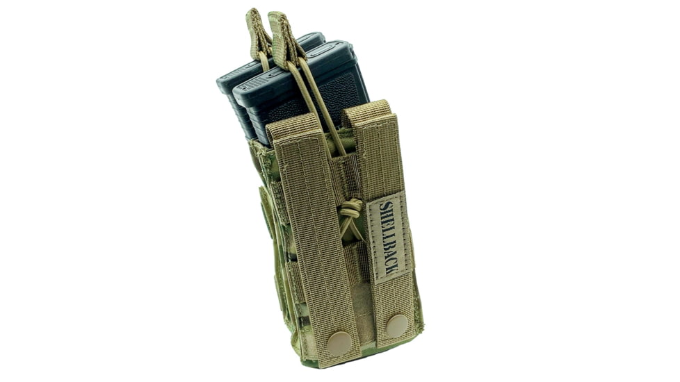 Shellback Tactical Single Stacker Open Top Pouch for Two M4/AR15 Mag, Multicam, One Size, SBT-1100-MC