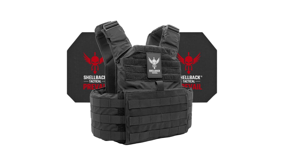 Shellback Tactical Skirmish Active Shooter Kit with Level IV Model 4S17 Armor Plates, Black, One Size, SBT-9020-4S17-BK