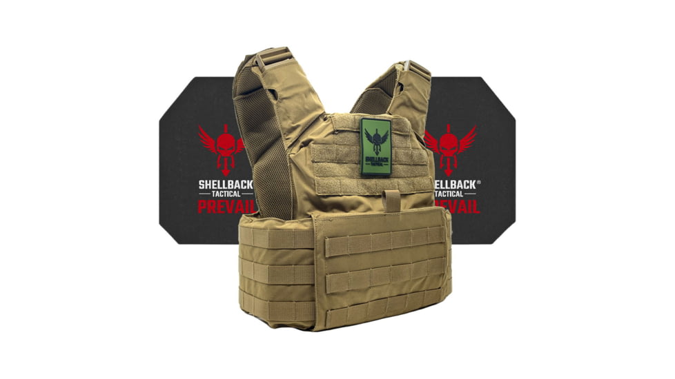 Shellback Tactical Skirmish Active Shooter Kit with Level IV Model 4S17 Armor Plates, Coyote, One Size, SBT-9020-4S17-CT