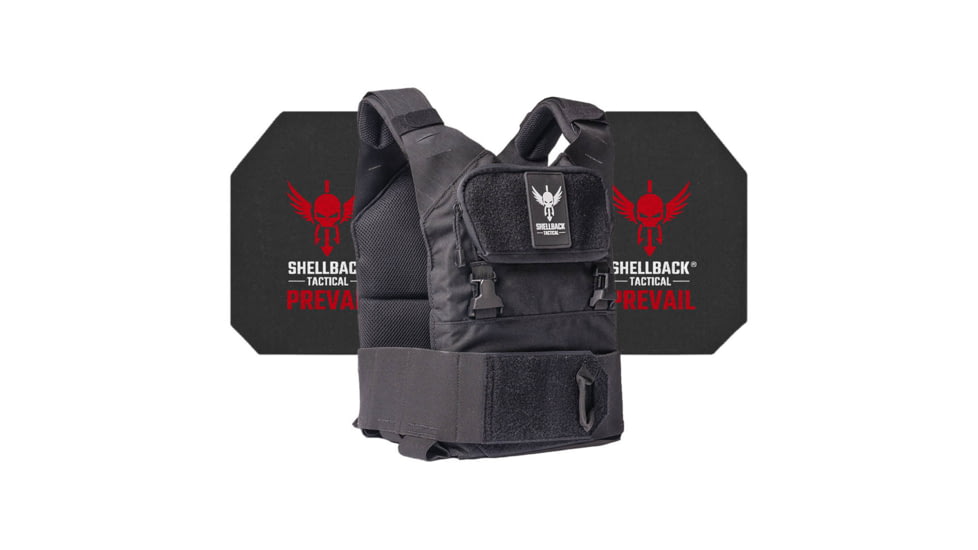 Shellback Tactical Stealth 2.0 Active Shooter Kit with Level IV Model 4S17 Armor Plates, Black, One Size, SBT-STLTHPC2-4S17-BK