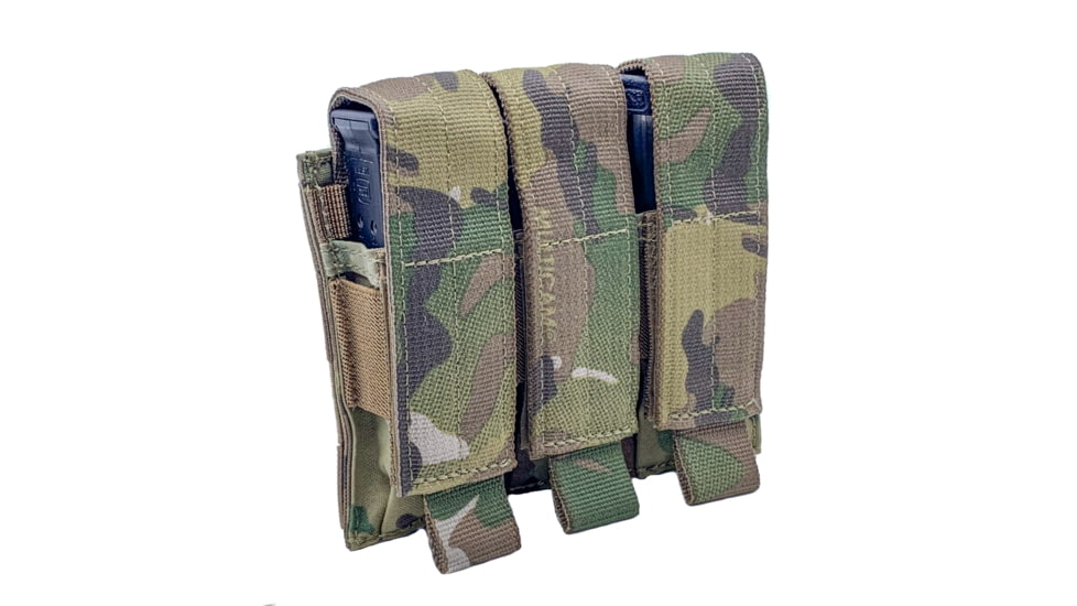 Shellback Tactical Triple Pistol Mag Pouch, Molle compatible, Multicam, One Size, SBT-6000-MC