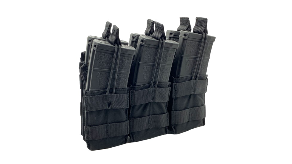 Shellback Tactical Triple Stacker Open Top Pouch for Six M4 Mag, Black, One Size, SBT-3300-BK