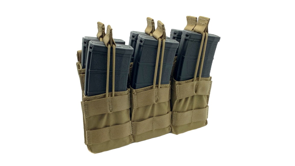 Shellback Tactical Triple Stacker Open Top Pouch for Six M4 Mag, Coyote, One Size, SBT-3300-CT
