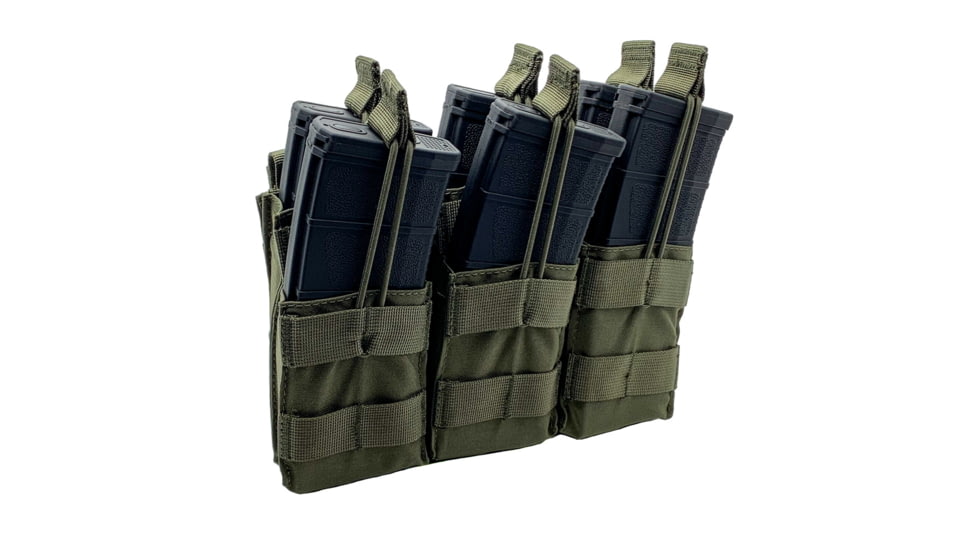 Shellback Tactical Triple Stacker Open Top Pouch for Six M4 Mag, Ranger Green, One Size, SBT-3300-RG