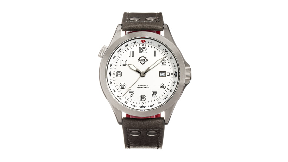 Shield Palau Diver Watch w/Date - Mens, White/Grey, One Size, SLDSH104-2
