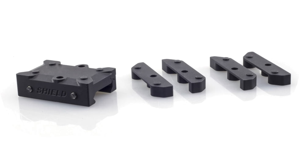 Shield Sights Picatinny Vented Red Dot Sight Mount w/Spacers - CQS, Black, RMSc, MNT-PICA-VENT-CQS/SIS