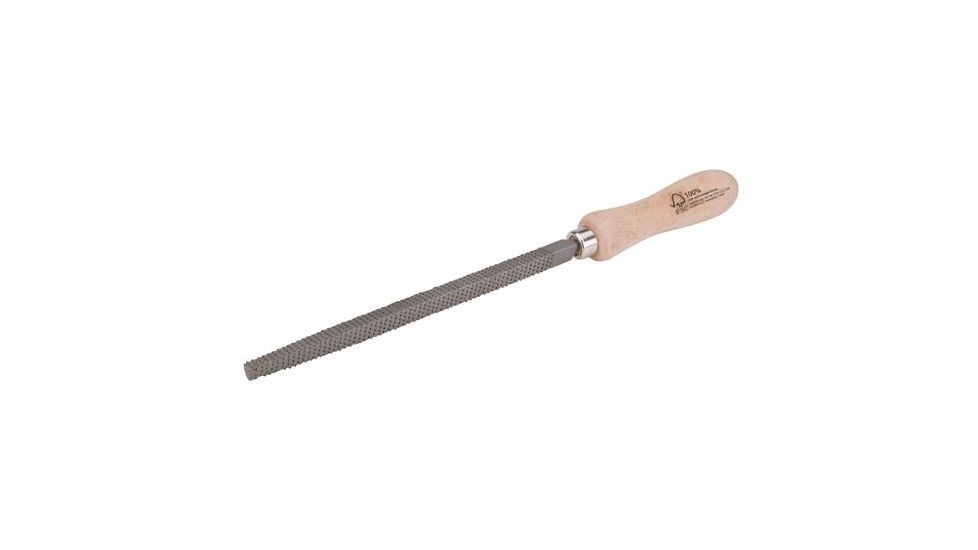 Shop Fox 8 in. Wood Course-Teeth Rasp, Triangle Rasp, Beech handle, 12-7/8 in. Overall D3778