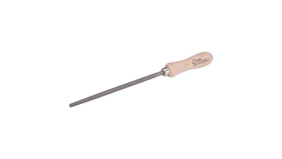 Shop Fox 8 in. Wood Course-Teeth Rasp, Round Rasp, Beech handle, 12-7/8 in. Overall D3779