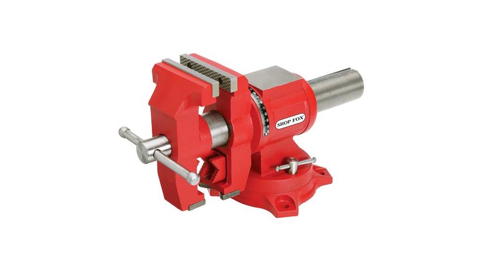 Shop Fox Multi-Purpose Anvil-Face Bench Vise, 360-Degree Rotation, 5in. D4074