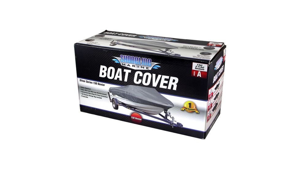 Shoreline Marine Boat Cover Silver Polyurethane - A, Grey 065158