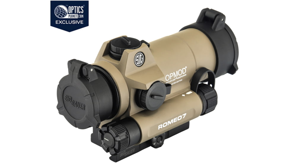 USED SIG SAUER OPMOD ROMEO7 Reflex Red Dot Sight, 1x30mm, 2 MOA Red Dot Reticle, FDE, SOR71021, EDEMO9, Condition Like New, Open Box