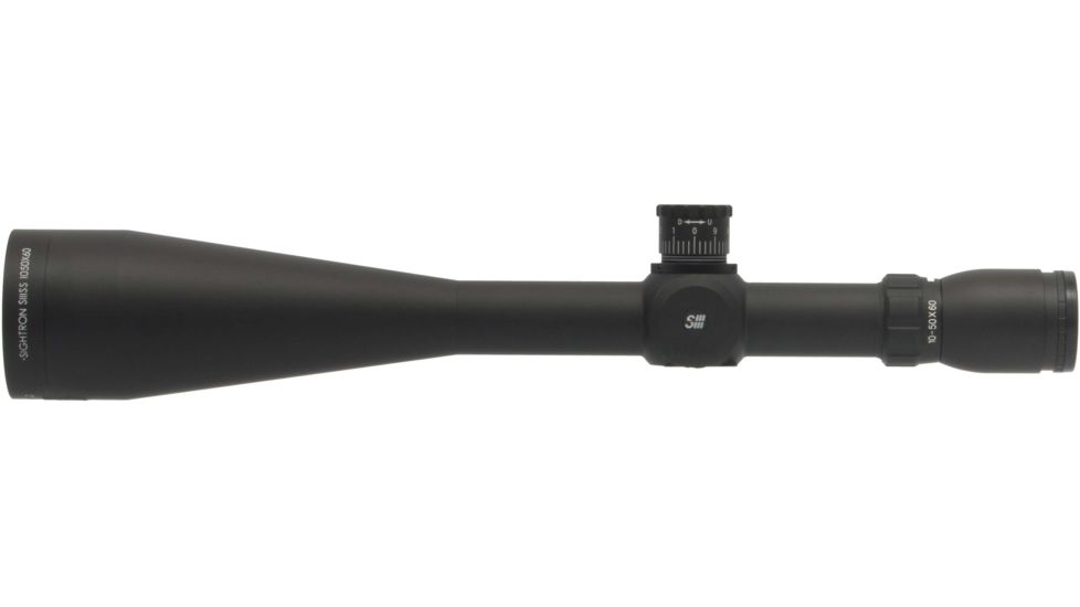 Sightron SIII Rifle Scope, 10-50x60mm, 30mm Tube, LR MOA-1 Reticle, Zero Stop, Second Focal Plane, Black, Medium, 25209