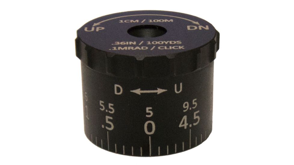 Sightron SIII8x32/SIII6x24, 0.1 MRAD Tactical Elevation Knob, 9.5 MRAD, Black, SIII6-24 8-32mm .1 MRAD Tactical Elevation Knob 9, 74006