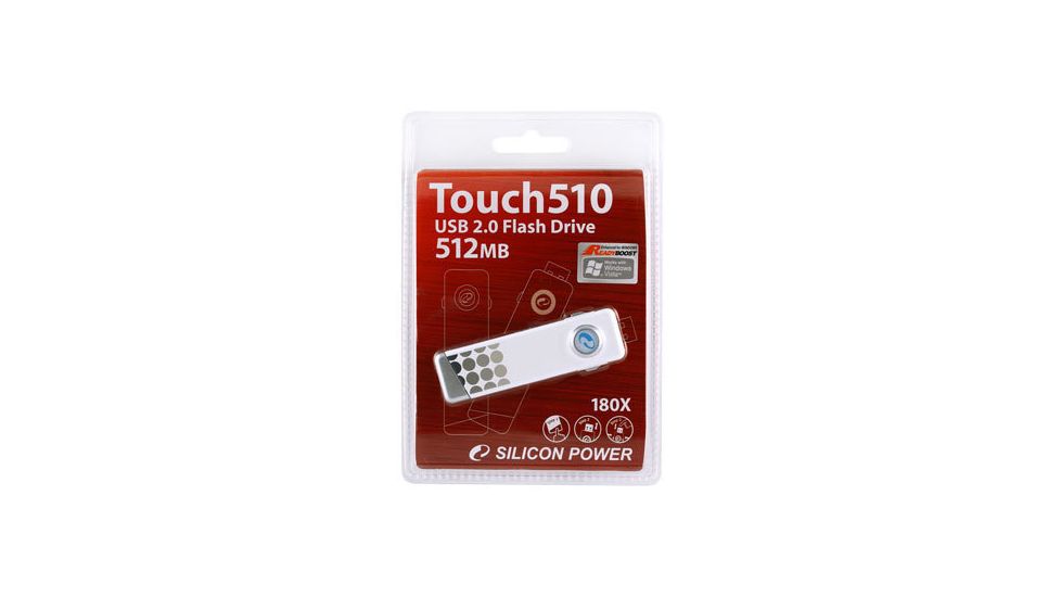 Silicon Power TOUCH 510 180X White USB Flash Drive - 1GB / 2GB / 4GB