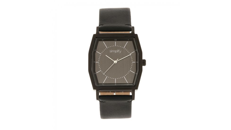 Simplify The 5400 Leather-Band Watch, Black, SIM5404