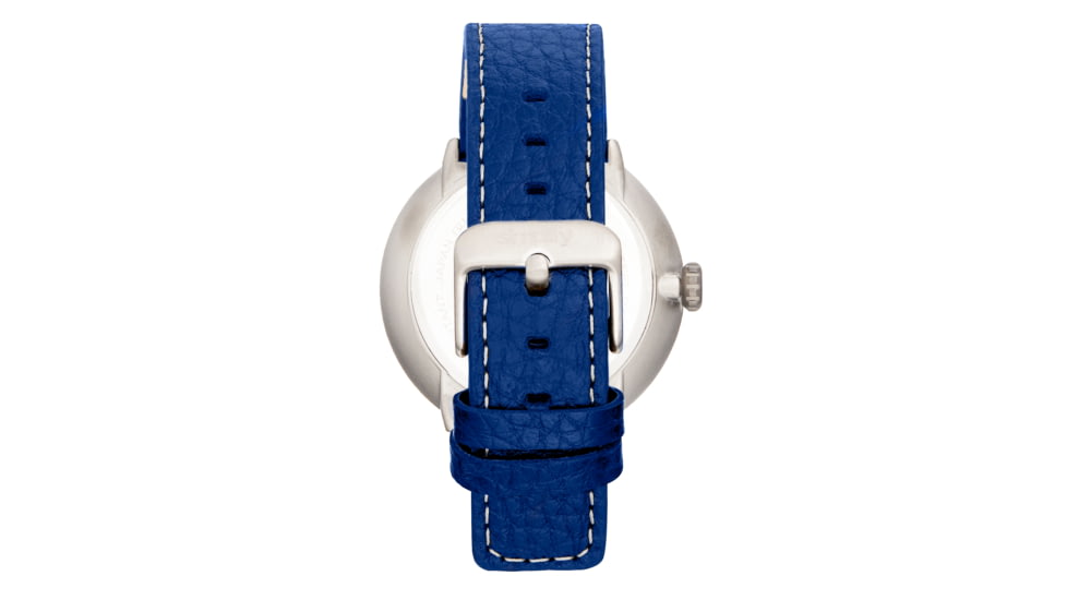 Simplify The 7100 Leather-Band Watch w/Date, Blue/Blue, One Size, SIM7104