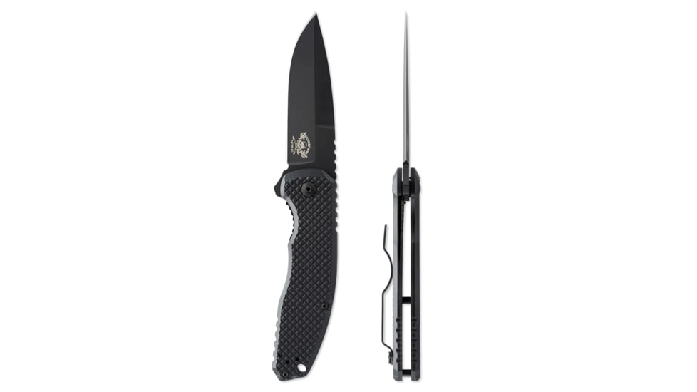 Skallywag Tactical Sentrax Folding Knife, 3.25 in, 154CM, Drop Point Blade, G10/Stainless Steel Handle, Black, Sentrax