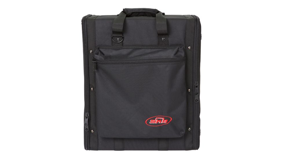 SKB Cases 4U Soft Rack Case w/Steel Rails, Heavy Duty zippers, Outer pocket, Shoulder straps, Black, 17.5in x 20.75in x 10.25in 1SKB-SC194U
